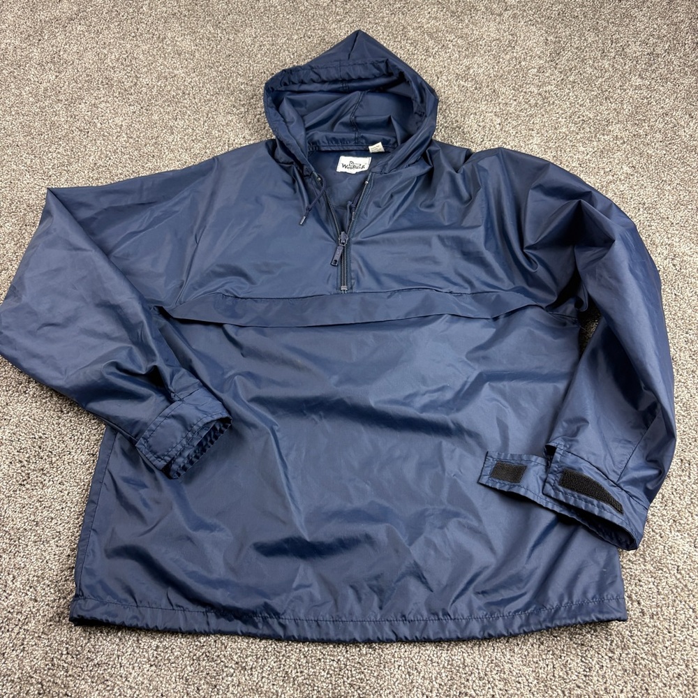 Vintage Woolrich Nylon Quarter Zip Windbreaker Pouch Jacket Hood 60’s Rare